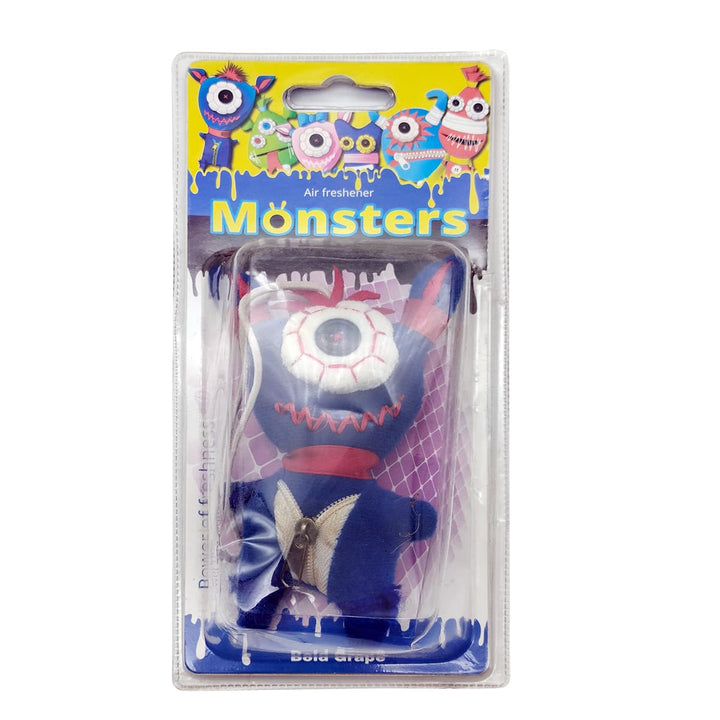 Cute Furry Monster Hanging Air Freshener Bold - Grape