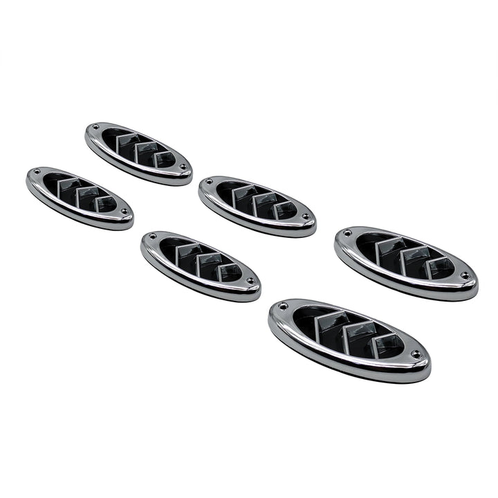 Car Universal Small Air Flow Fender Vents Chrome 6 Pcs Xb-733