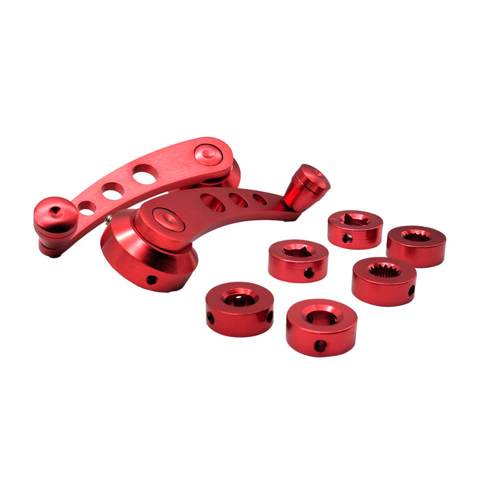 Aluminium Car Window Winder Pair - Red 