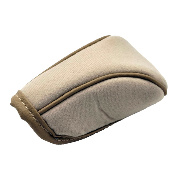 Fleece Fabric With Zip Manual Gear Shift Knob Cover - Beige