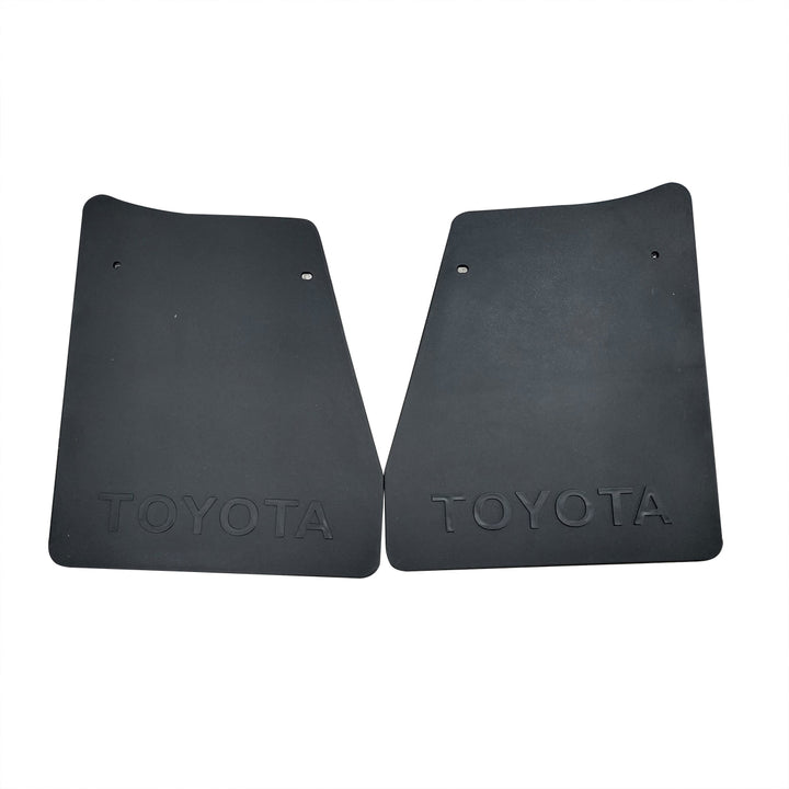 Toyota Logo Universal Plain Mud Flaps Small For Sedan Hatchback 2 Pcs - Black