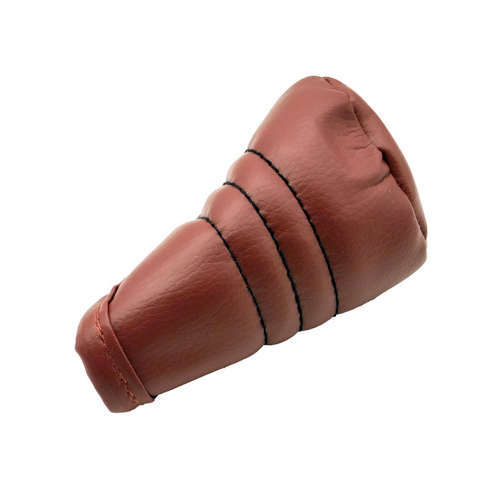 Leather With Zip Manual Gear Shift Knob Cover - Brown