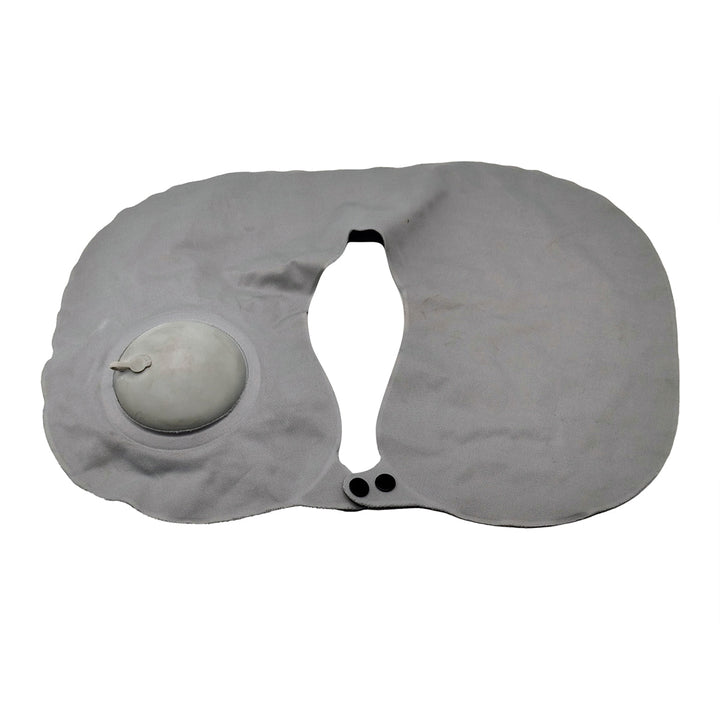 Air Filling Neck Rest Pillow Cushion- Grey