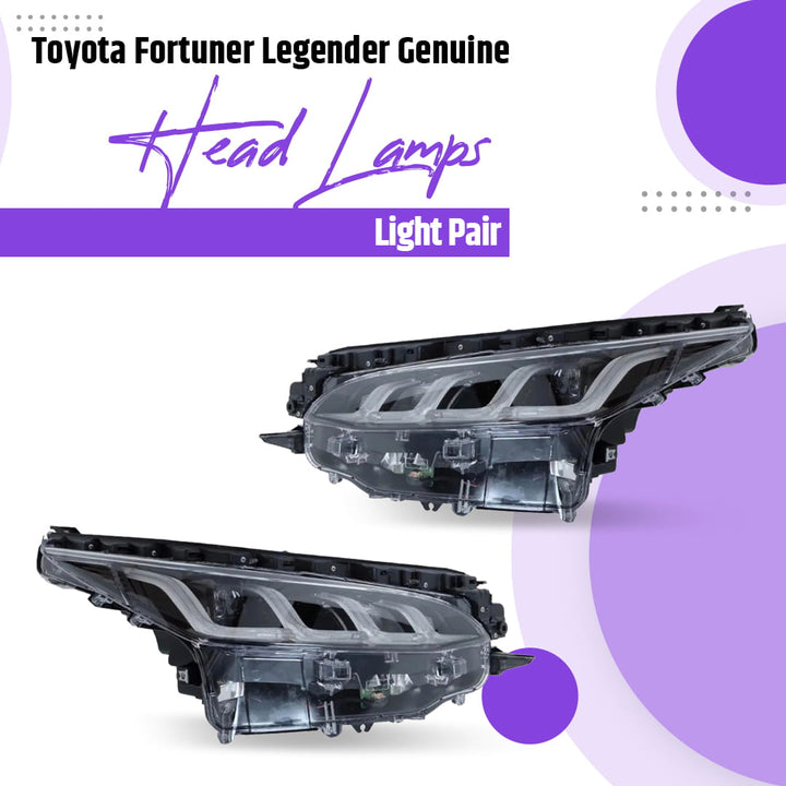 Toyota Fortuner Legender Genuine Head Lamps Light Pair - Model 2016-2022