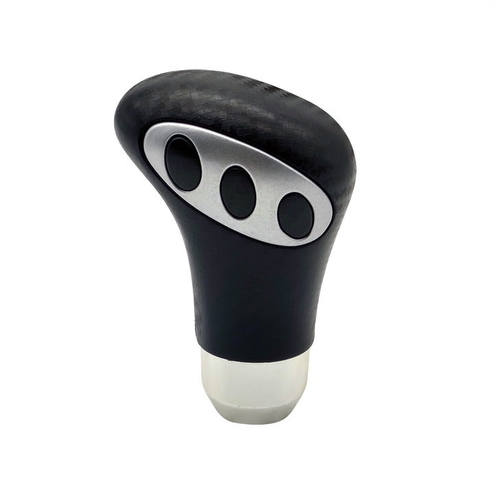 Universal Manual Gear Shift Knob Cover Carbon Fiber - Black With Chrome