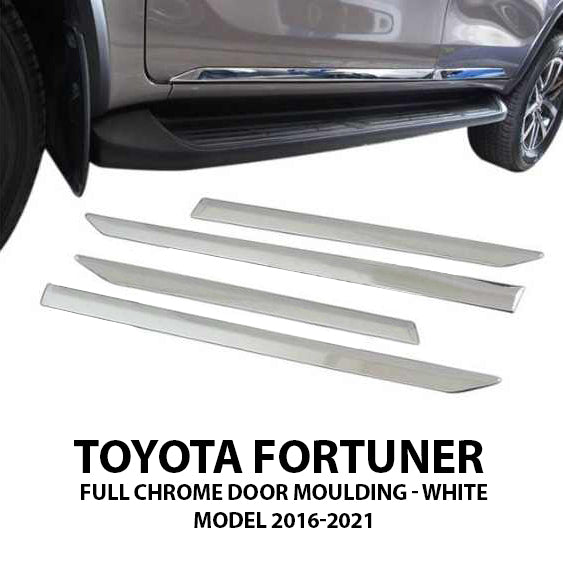 Toyota Fortuner Full Chrome Door Moulding White - Model 2016-2021