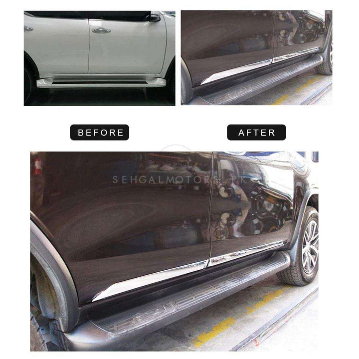 Toyota Fortuner Full Chrome Door Moulding White - Model 2016-2021