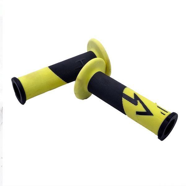 Domino Rubber Grip For Motorcycle Bike Handle - Yellow With Black