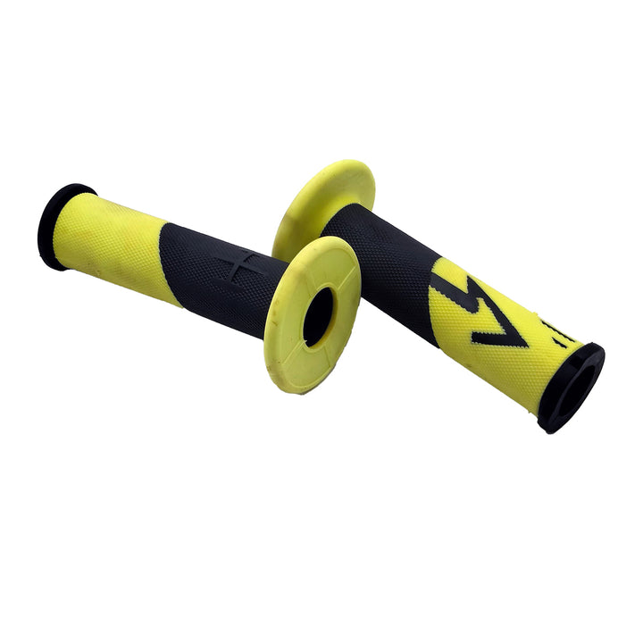 Domino Rubber Grip For Motorcycle Bike Handle - Yellow With Black