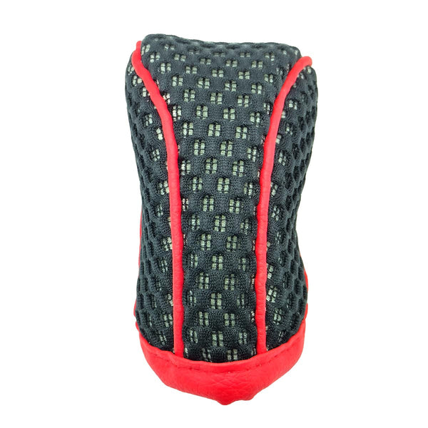 Manual Mesh Fabric Type R Style Gear Shift Knob Cover - Black With Red