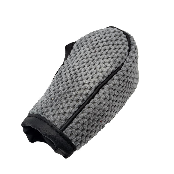 Knit Texture Manual Gear Shift Knob Cover - Grey With Black