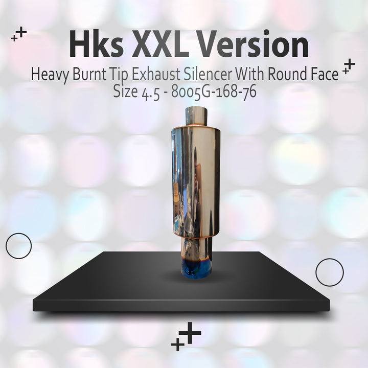 HKS XXL Version Heavy Burnt Tip Exhaust Silencer With Round Face Size 4.5 - 8005G-168-76