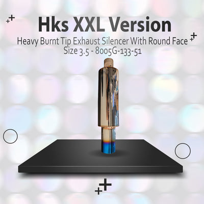 HKS XL Version Heavy Burnt Tip Exhaust Silencer With Round Face