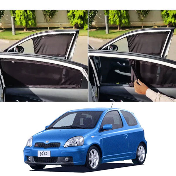 Toyota Vitz Retractable Curtains Custom Fit Sunshades - Model 2003-2006