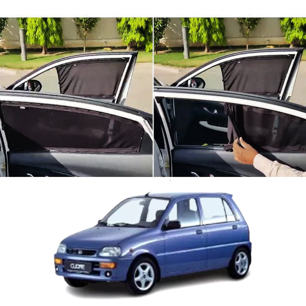 Daihatsu Cuore L500 Retractable Curtains Custom Fit Sunshades- Model 1995-1999