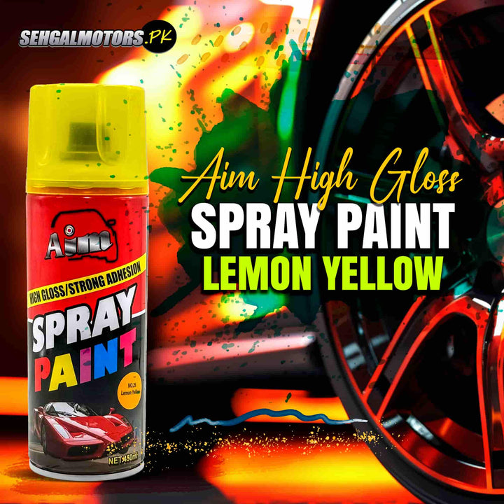 Aim High Gloss Spray Paint Lemon Yellow