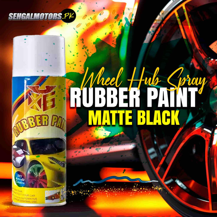 Wheel Hub Spray Rubber Paint - Matte Black