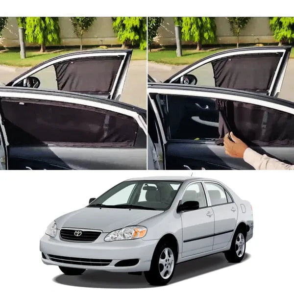 Toyota Corolla Retractable Curtains Custom Fit Sunshades - Model 2003-2008