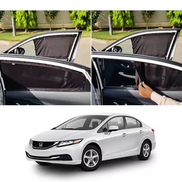 Honda Civic Rebirth Retractable Curtains Custom Fit Sunshades- Model 2013-2015