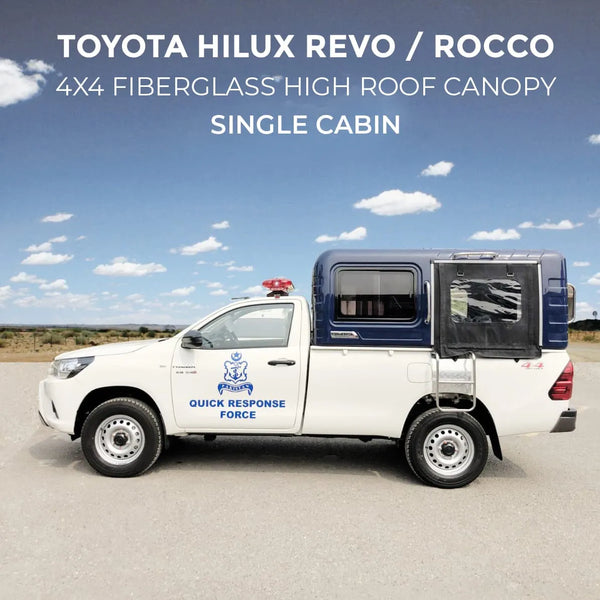 Toyota Hilux Revo / Rocco 4X4 Fiberglass High Roof Canopy - Single Cabin