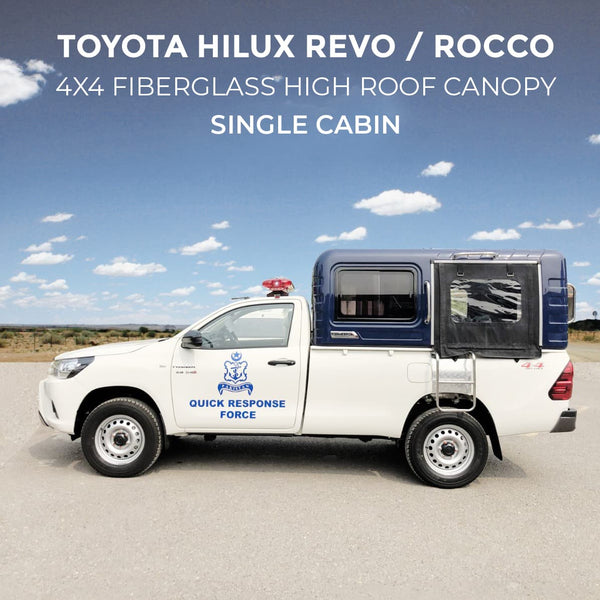 Toyota Hilux Revo / Rocco 4X4 Fiberglass High Roof Canopy - Single Cabin