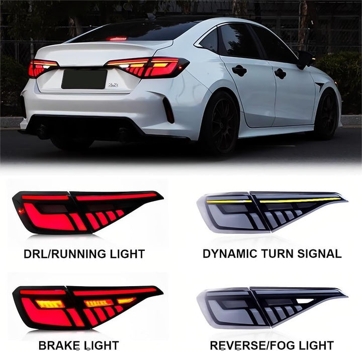 Honda Civic Sequential Back Lamps Light Smoke - Model 2022-2024