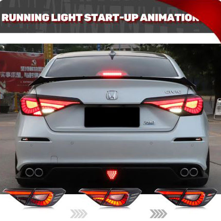 Honda Civic Snake Style Sequential Back Lamps Lights Design B - Model 2022-2024