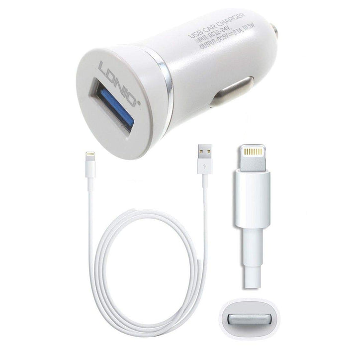 LDNIO Fast Car Charger DL-C12 5V 2.1A Single USB Charger With Android Cable