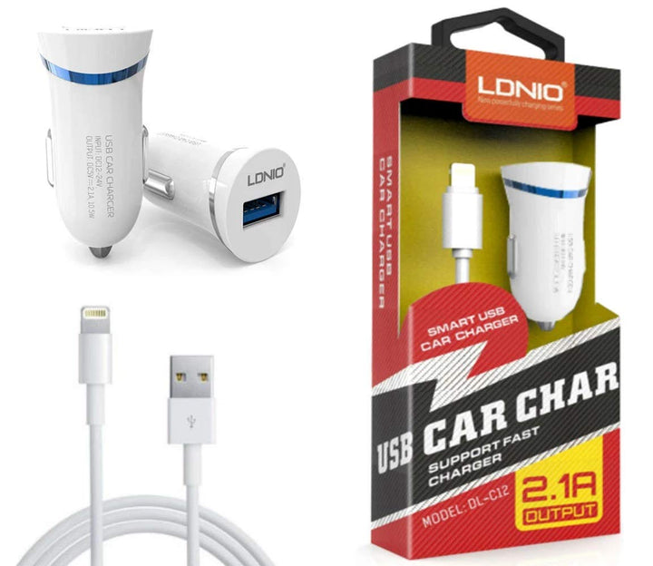 LDNIO Fast Car Charger DL-C12 5V 2.1A Single USB Charger With Android Cable