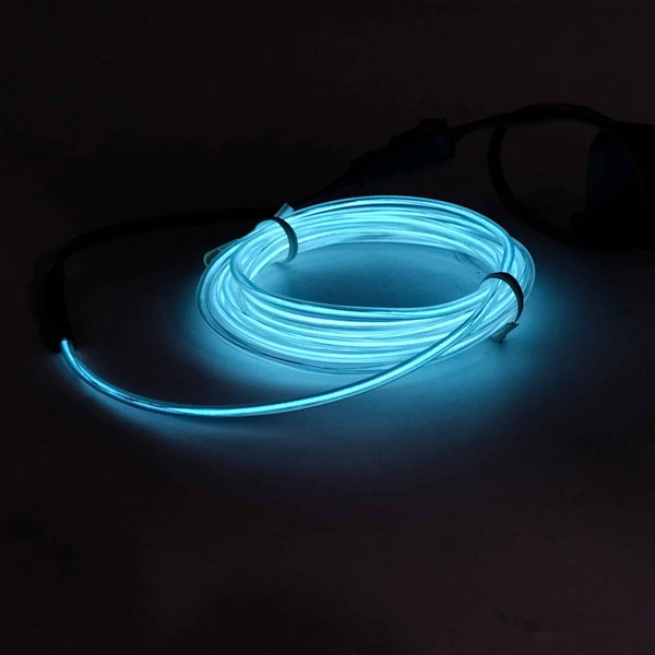 EL Glow Wire With Cigarette Lighter Knob Ice Blue