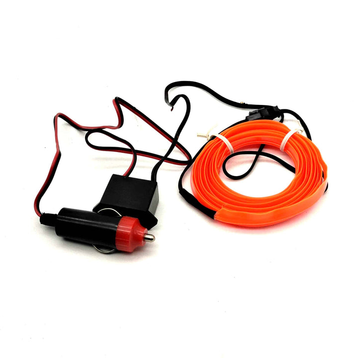 EL Glow Wire With Cigarette Lighter Knob Orange