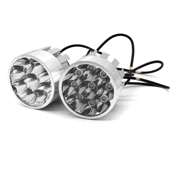 Motorcycle Round Shape 9 Smd Mirror Lamp Light For Bike Pair