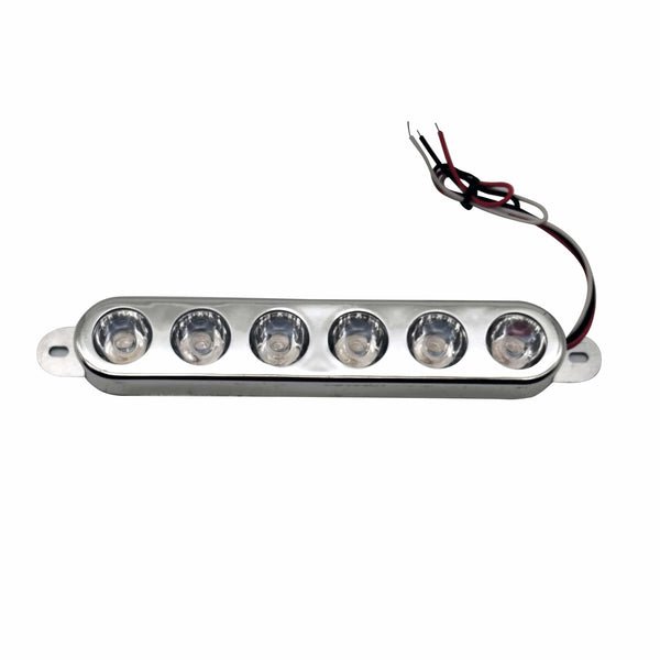 Strobe Flasher Light 6 Smd Chrome & White