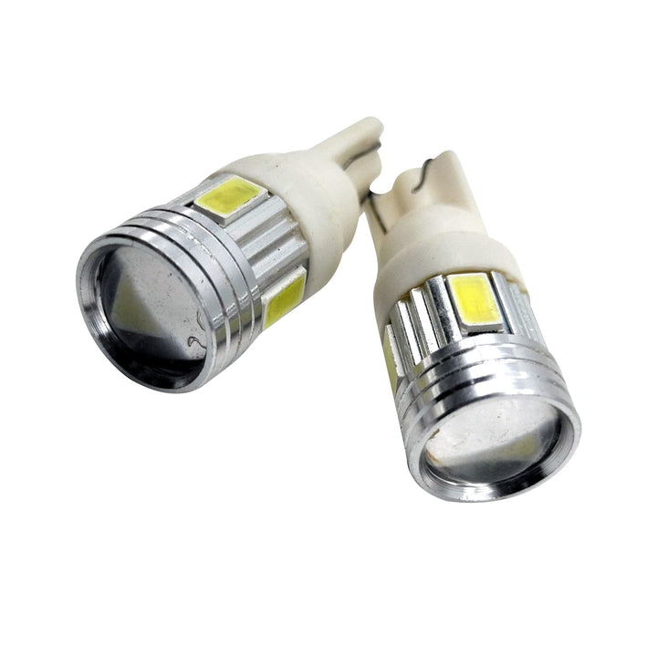 6 SMD Metal Projector Style Parking Light White Pair