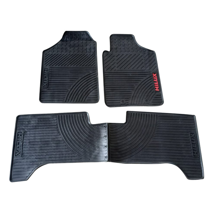 Toyota Hilux Vigo Custom Fit PVC Rubber Floor Mat Black 3 Pcs 