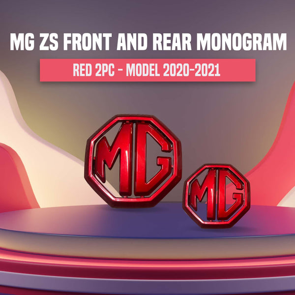 MG ZS Front and Rear Monogram Red 2PC - Model 2020-2021