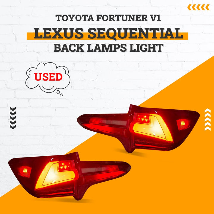 Used Toyota Fortuner V1 Lexus Sequential Back Lamps Light - Model 2016-2021