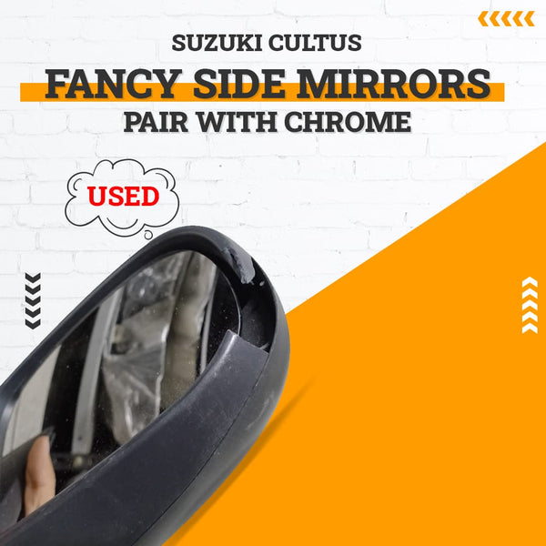 Used Suzuki Cultus Fancy Side Mirrors Pair With Chrome - Model 2007- 2017