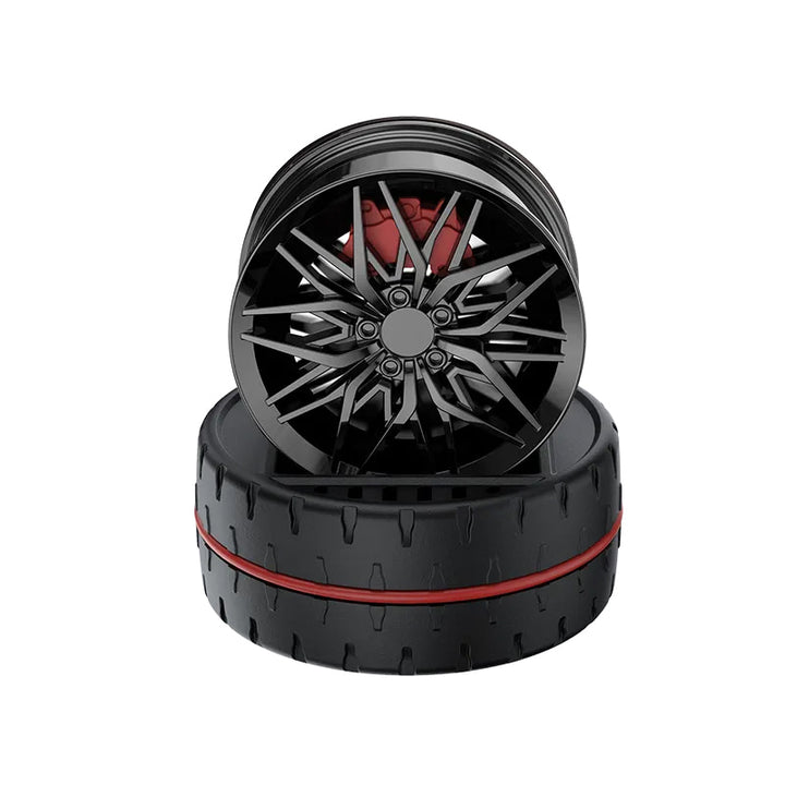 Car Wheels Hub Rotating Design AC Vent Air Freshener Perfume - Multi