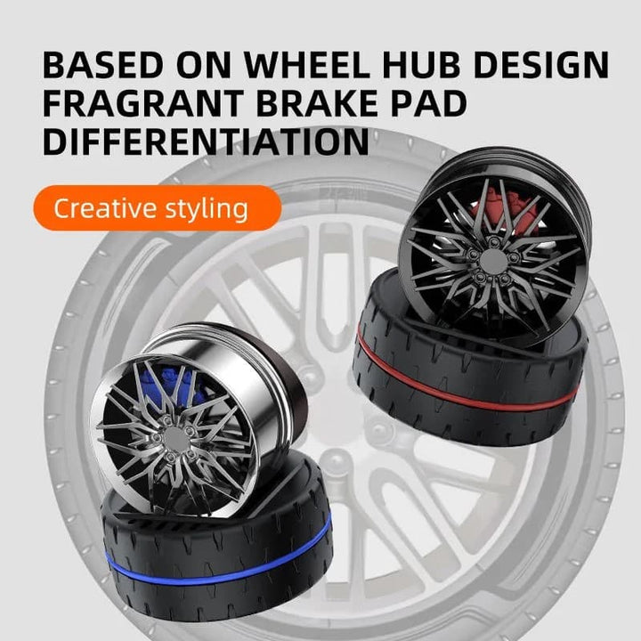 Car Wheels Hub Rotating Design AC Vent Air Freshener Perfume - Multi