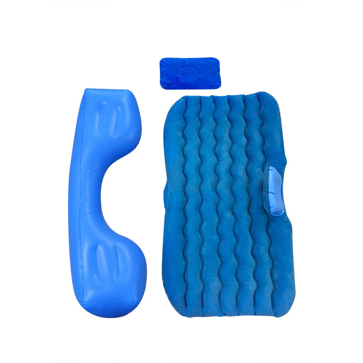 Used Car Back Seat Air Inflatable Mattress Portable Bed 3 Pcs - Blue