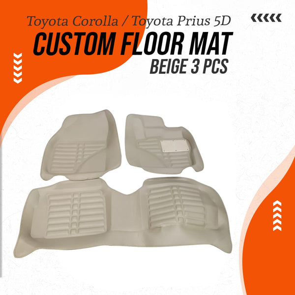 Toyota Corolla / Toyota Prius 5D Floor Mat Beige 3 Pcs 2014-2025