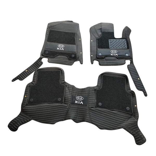 KIA Sportage 10D Lining Floor Mats Mix Thread Black With Black Grass 3 Pcs - Model 2019-2024