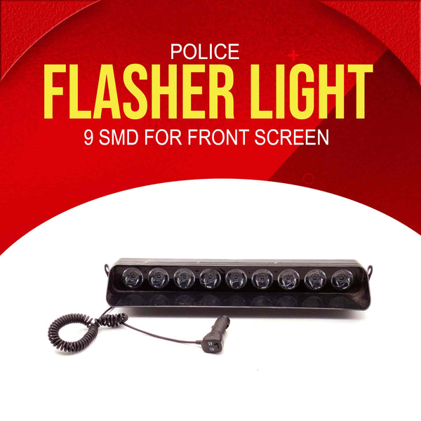 Police Flasher Light 9 SMD For Front Screen