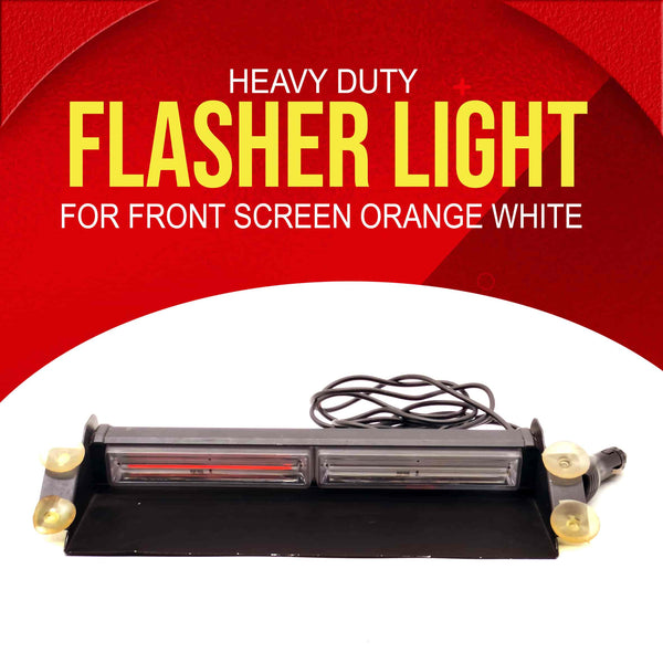 Heavy Duty Flasher Light For Front Screen Orange White