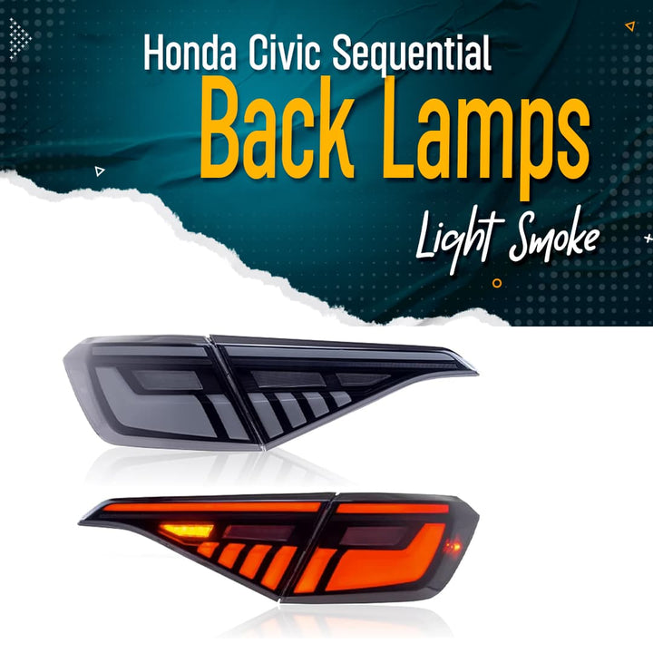 Honda Civic Sequential Back Lamps Light Smoke - Model 2022-2024