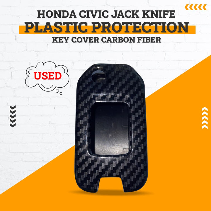 Used Honda Civic Jack Knife Plastic Protection Key Cover Carbon Fiber