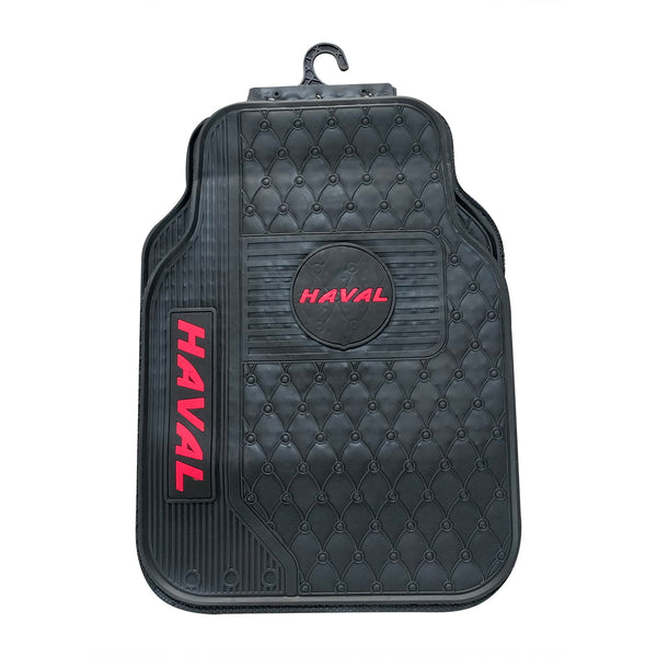 Haval H6 Universal PVC Rubber Floor Mat Black Mix Design 5 Pcs