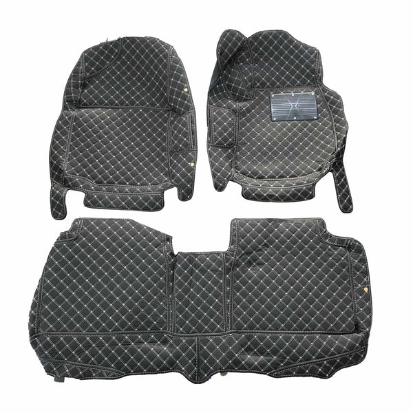 Toyota Corolla / Prius 7D Stitched Floor Mat Black Multi Color Thread 3 Pcs - Model 2014-2021