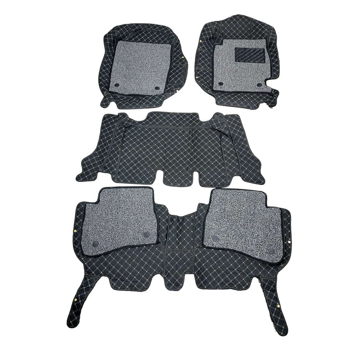 Honda BRV 9D Floor Mats Mix Thread Black With Gray Grass 4 Pcs- Model 2017-2022